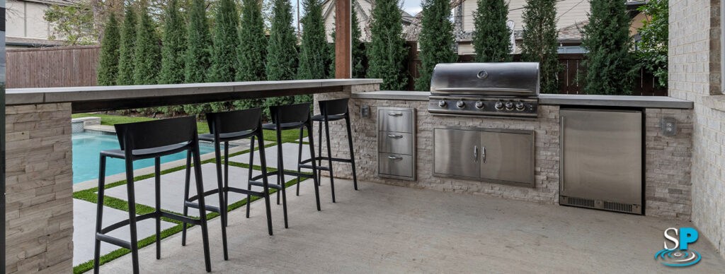 An outdoor kitchen.