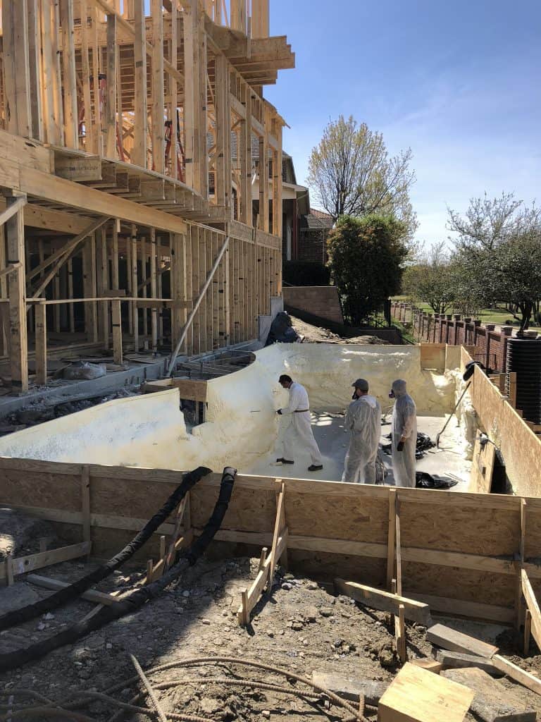 This team from Uretek is trained to install Polyurethane Foam to level houses, repair foundations & stabilize soil. In our instance, we contracted them to create a "Foam Cushion" around the shell of our pool. This creates a tough barriers designed to withstand expansive soil movements and protect our pool shell from cracking. It's an added step, but it's why we love doing what we do!